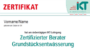 Bei der Zertifizierung zum Berater Grundstücksentwässerung